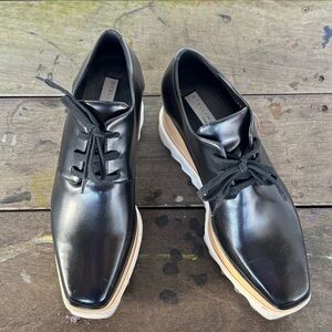 Stella McCartney Black Platform Oxfords with Cream Sole